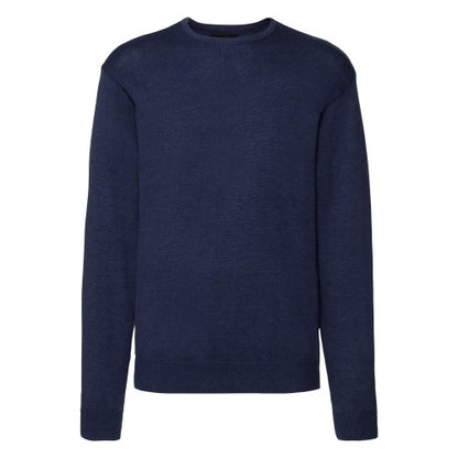 Front - Russell Collection Mens Crew Neck Knitted Pullover Sweatshirt