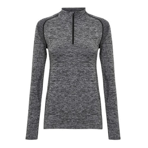 Front - TriDri Womens/Ladies Seamless 3D Fit Multi Sport Performance Zip Top
