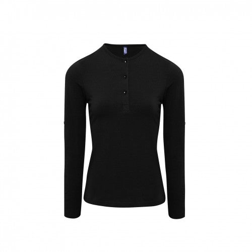 Front - Premier Womens/Ladies Long John Roll Sleeve Tee