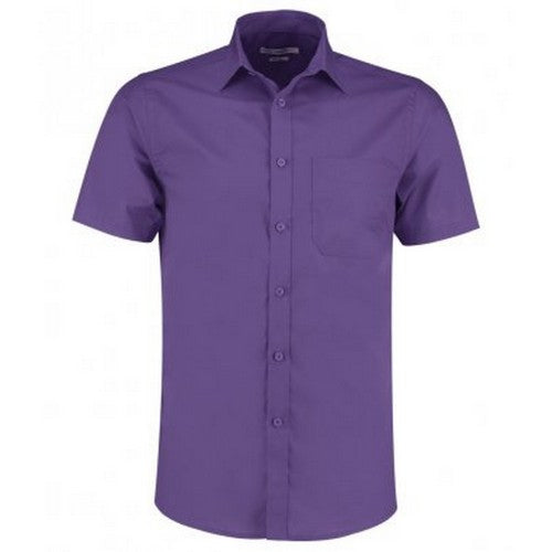 Front - Kustom Kit Mens Poplin Short Sleeve Shirt