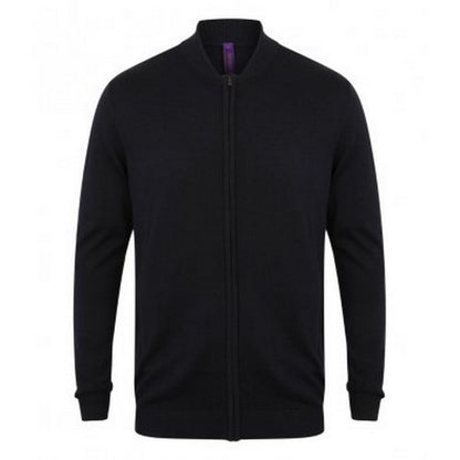 Front - Henbury Unisex Adults Knitted Bomber Jacket