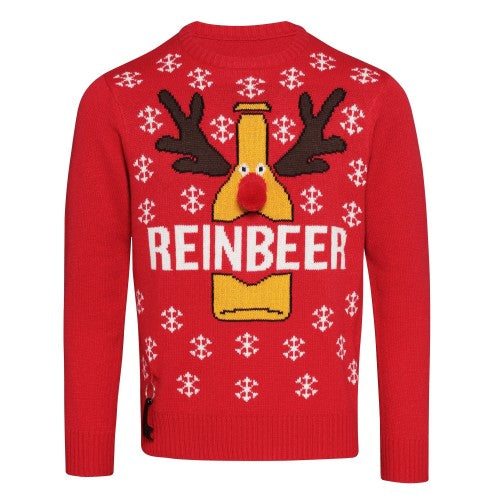 Front - Christmas Shop Unisex Adults Reinbeer Christmas Jumper