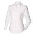 Front - Henbury Womens/Ladies Long Sleeved Classic Oxford Work Shirt