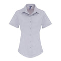 Front - Premier Womens/Ladies Stretch Fit Poplin Short Sleeve Blouse