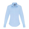 Front - Premier Womens/Ladies Stretch Fit Poplin Long Sleeve Blouse