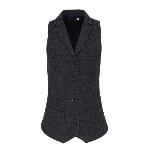 Front - Premier Womens/Ladies Herringbone Waistcoat
