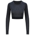 Front - AWDis Just Cool Womens/Ladies Girlie Long-Sleeve Crop Top
