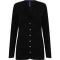 Front - Henbury Ladies/Womens V-Neck Button Fine Knit Cardigan