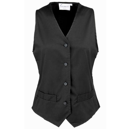 Front - Premier Womens/Ladies Hospitality Waistcoat / Catering / Barwear (Pack of 2)