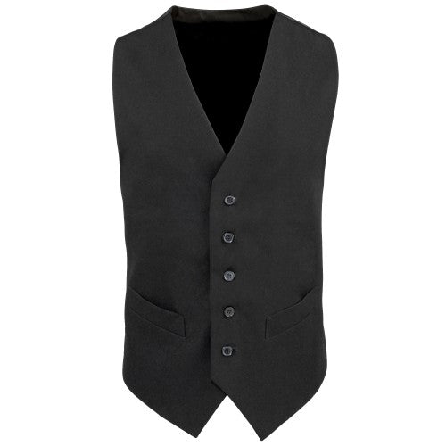 Front - Premier Mens Lined Polyester Waistcoat / Catering / Bar Wear (Pack of 2)