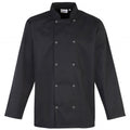 Front - Premier Studded Front Long Sleeve Chefs Jacket / Chefswear (Pack of 2)