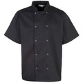 Front - Premier Unisex Studded Front Short Sleeve Chefs Jacket (Pack of 2)