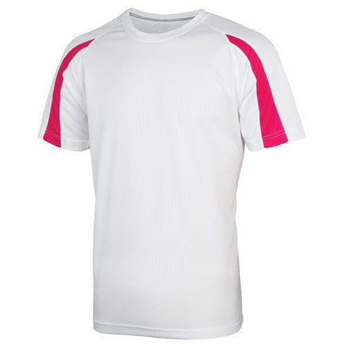 Front - Just Cool Mens Contrast Cool Sports Plain T-Shirt