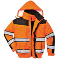 Front - Portwest Mens High Visibility Classic All Weather Bomber Jacket (Pack of 2)