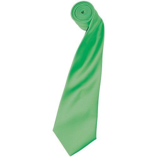 Front - Premier Mens Plain Satin Tie (Narrow Blade) (Pack of 2)