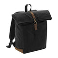 Front - Quadra Heritage Waxed Canvas Leather Accent Backpack