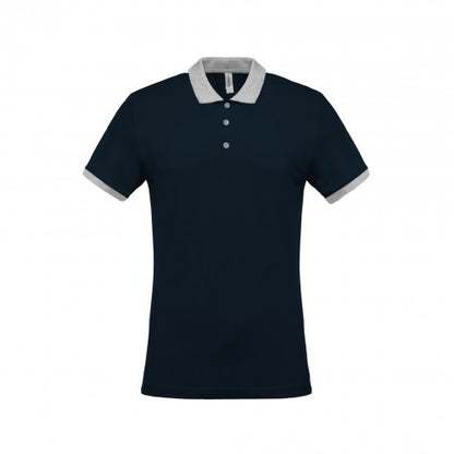 Front - Kariban Mens Two-Tone Pique Polo Shirt