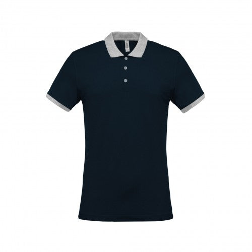 Front - Kariban Mens Two-Tone Pique Polo Shirt