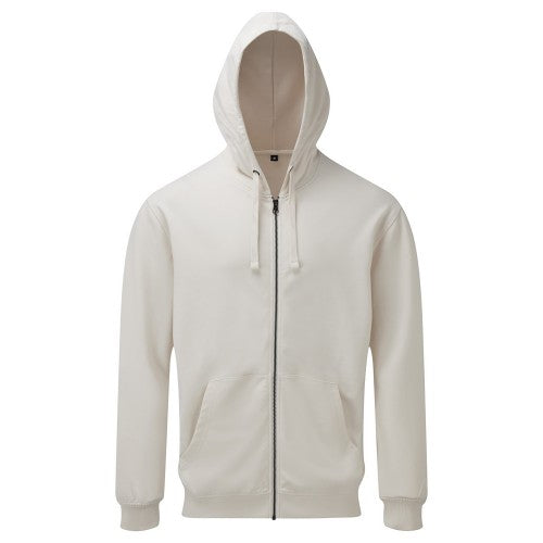 Front - Asquith & Fox Mens Coastal Vintage Wash Loop Back Zip Through Hoodie