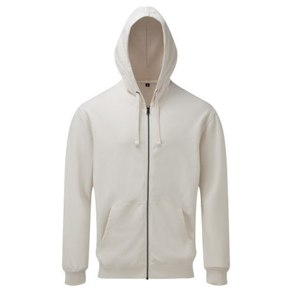 Front - Asquith & Fox Mens Coastal Vintage Wash Loop Back Zip Through Hoodie