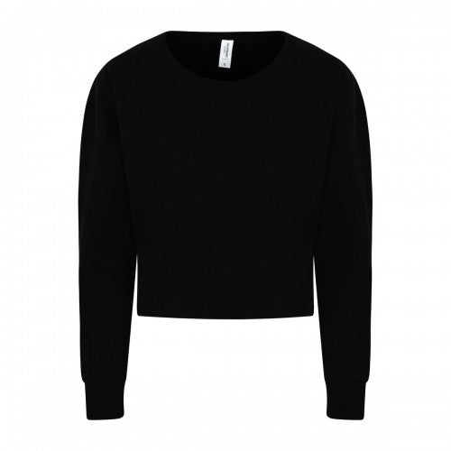 Front - AWDis Hoods Womens/Ladies Cropped Sweatshirt