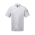 Front - Premier Unisex Adults Chefs Zip-Close Short Sleeve Jacket