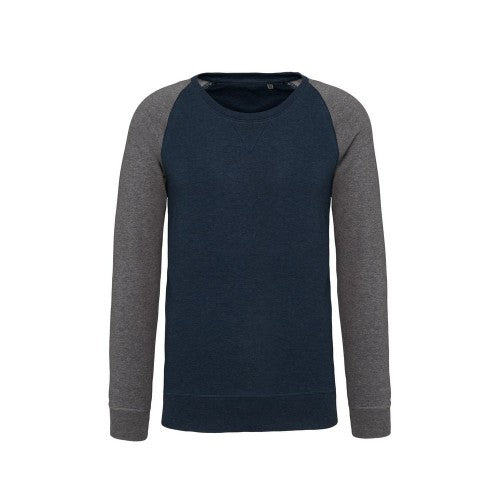 Front - Kariban Mens Organic Two-Tone Sweatshirt