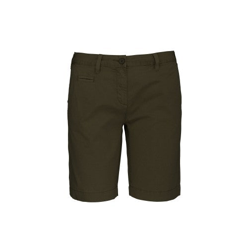 Front - Kariban Womens/Ladies Washed Effect Bermuda Shorts