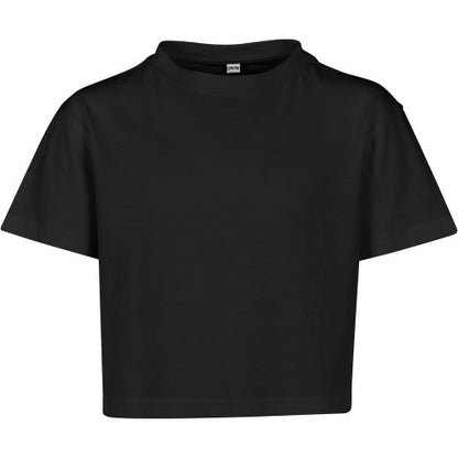 Front - Build Your Brand Girls Cropped T-Shirt