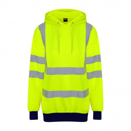 Front - Pro RTX High Visibility Unisex Adults Reflective Hoodie