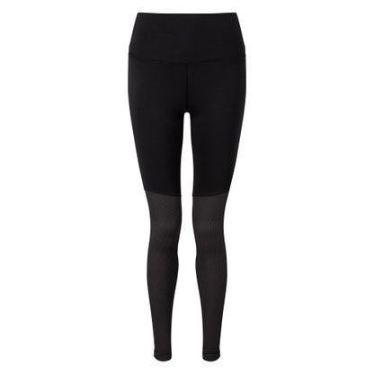 Front - TriDri Womens/Ladies Rib Knit Contrast Bottom Yoga Leggings