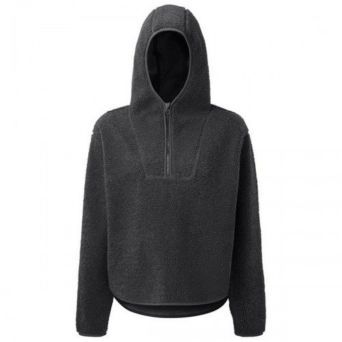 Front - TriDri Womens/Ladies Sherpa Fleece Quarter Zip Hoodie