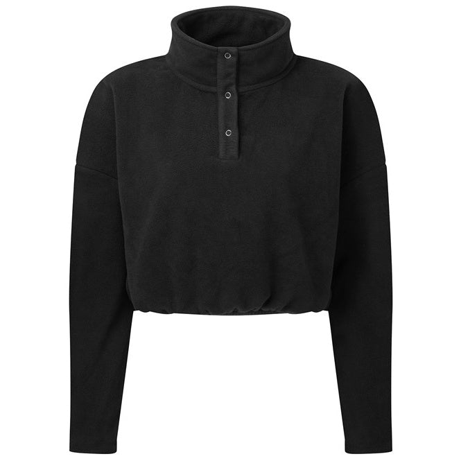 Black - Front - TriDri Womens-Ladies Cropped Fleece Top