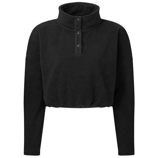 Black - Front - TriDri Womens-Ladies Cropped Fleece Top