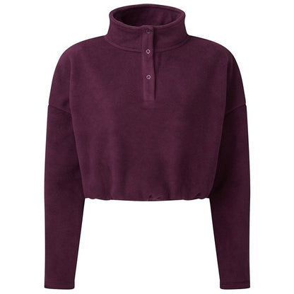 Mulberry Red - Front - TriDri Womens-Ladies Cropped Fleece Top