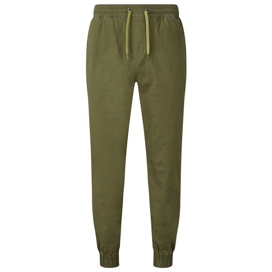 Olive - Front - Asquith & Fox Mens Twill Jogging Bottoms