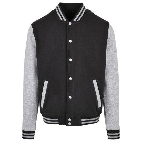Front - Build Your Brand Mens Basic College Jacket