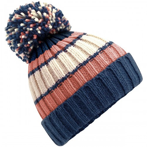Front - Beechfield Unisex Adult Hygge Striped Beanie