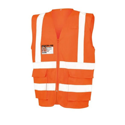 Fluorescent Orange - Back - SAFE-GUARD by Result Unisex Adult Security Vest