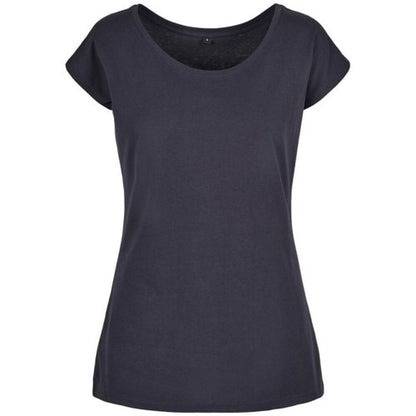 Front - Build Your Brand Womens/Ladies Wide Neck T-Shirt