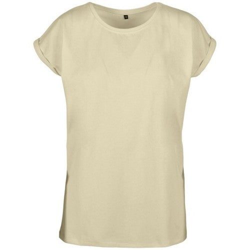 Front - Build Your Brand Womens/Ladies Extended Shoulder T-Shirt