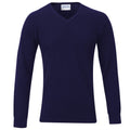 Front - Maddins Mens 14 Gauge V Neck Fully Fashioned Jumper / Sweatshirt