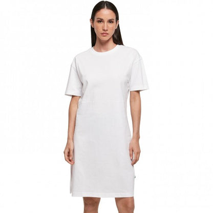 Front - Build Your Brand Womens/Ladies Organic Split Hem Oversized T-Shirt Dress