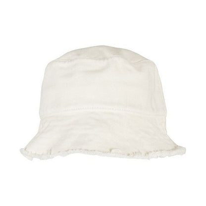 Off White - Front - Yupoong Flexfit Alpha Open Edge Bucket Hat