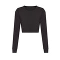 Front - Awdis Womens/Ladies Heather Cropped Long-Sleeved T-Shirt