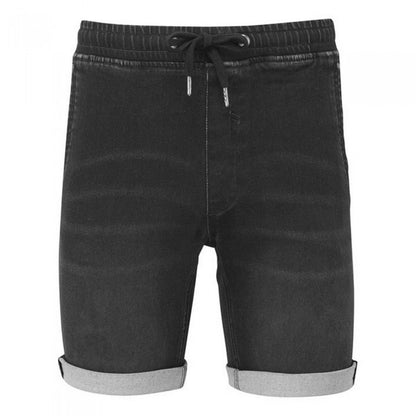 Front - Wombat Mens Denim Drawstring Shorts