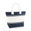 Front - Quadra Contrast Panel Canvas Tote Bag