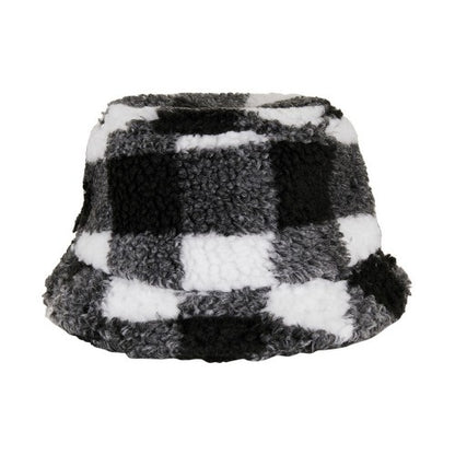Front - Flexfit Unisex Adult Checked Sherpa Bucket Hat