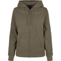 Front - Build Your Brand Womens/Ladies Basic Full Zip Hoodie