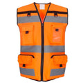 Front - Yoko Unisex Adult Ripstop Hi-Vis Tool Vest